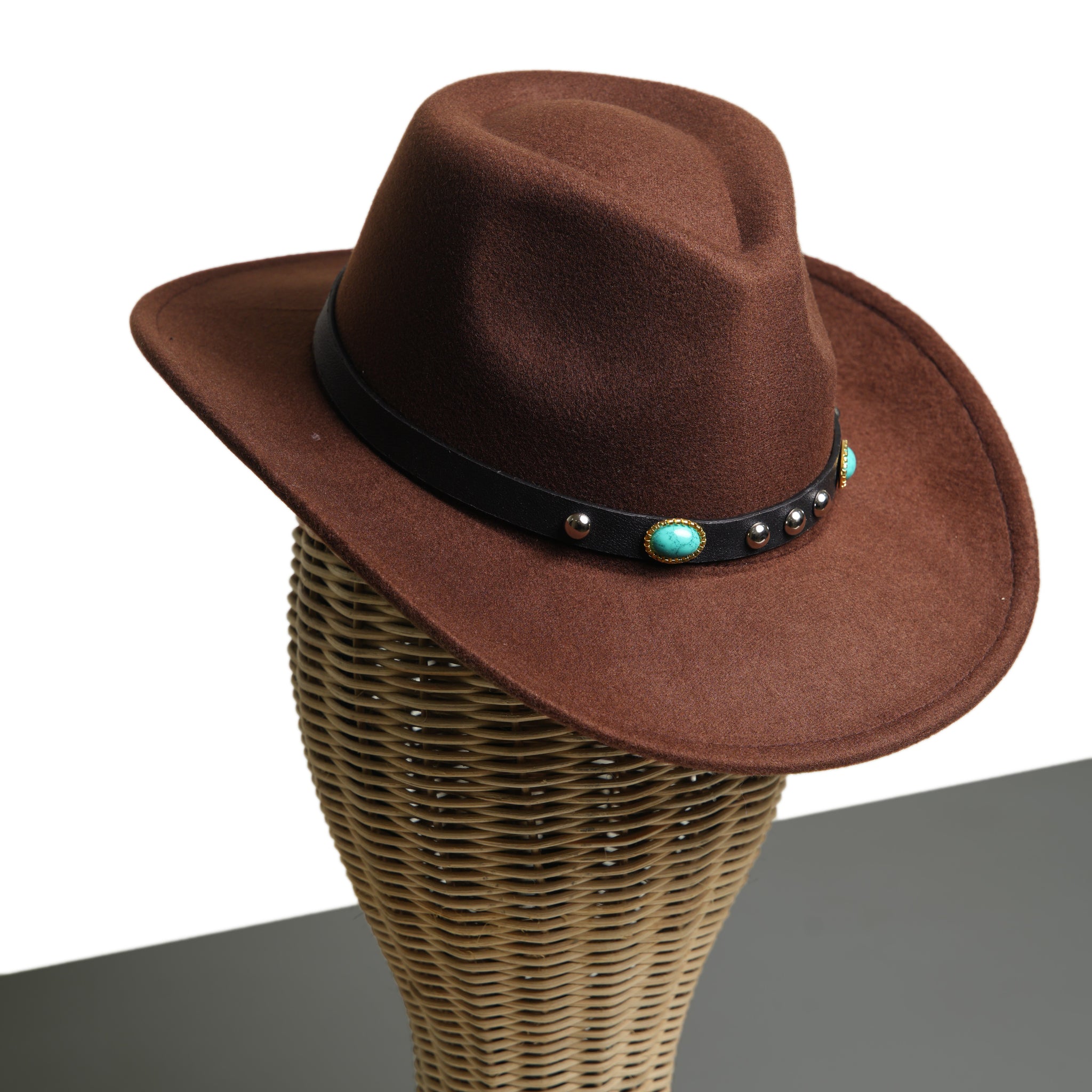 Chokore Cowboy Hat with Rhinestone Belt (Chocolate Brown)