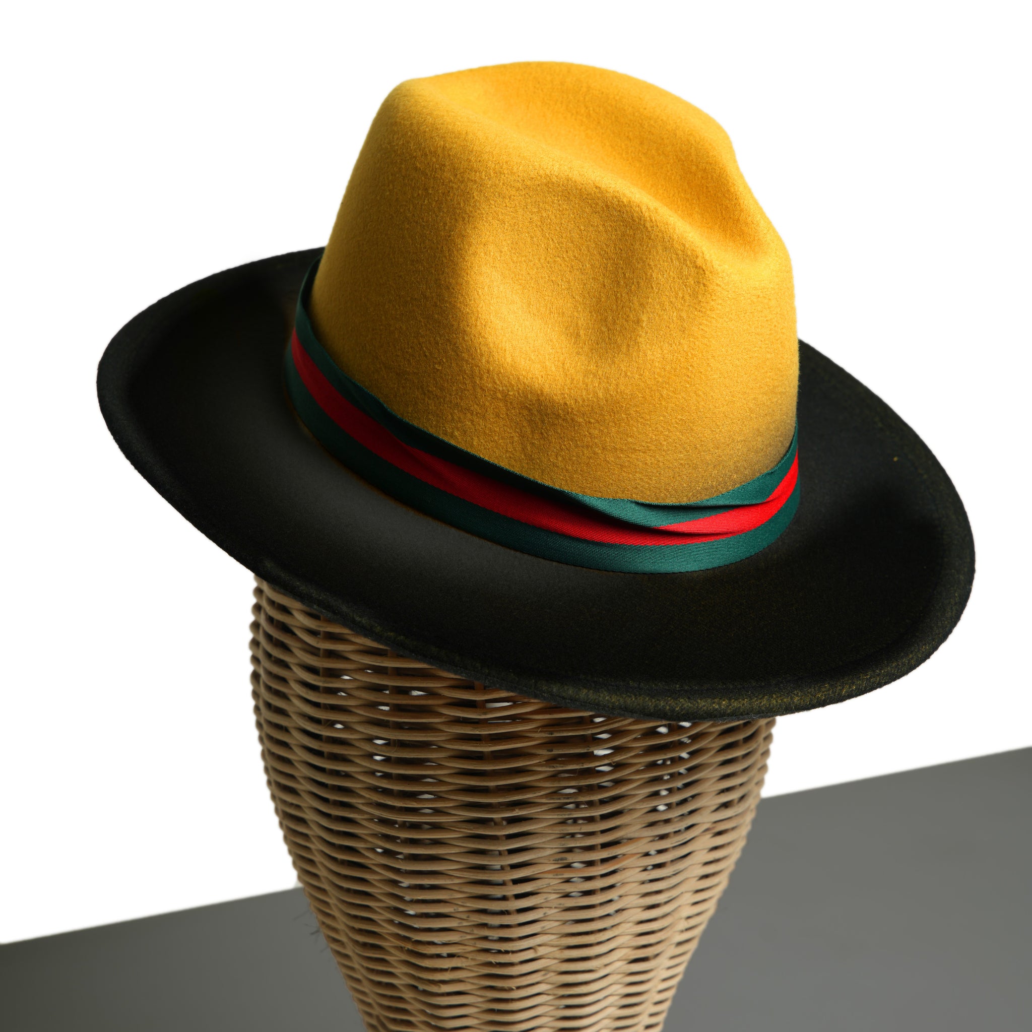 Chokore Double-tone Ombre Fedora Hat (Yellow & Black)