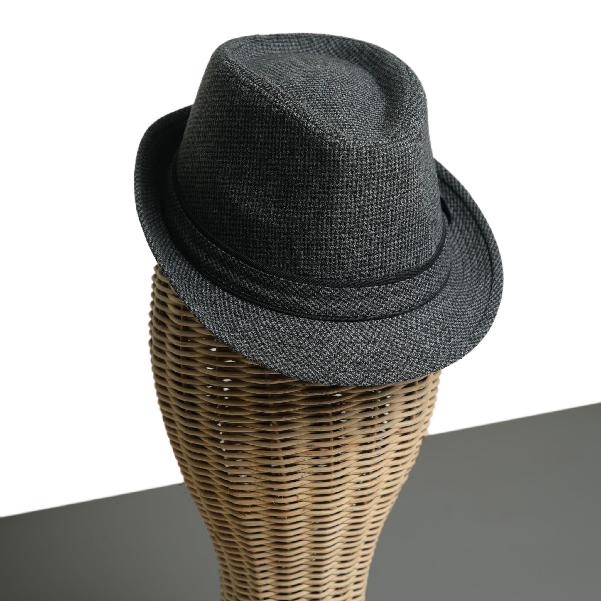 Chokore Classic Plaid Fedora Hat (Dark Gray)