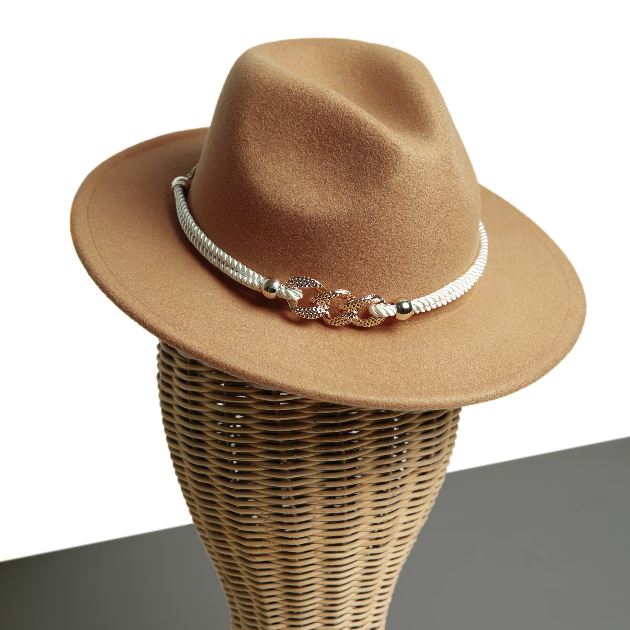 Chokore Fedora Hat with Belt Buckle (Tan Brown)