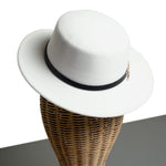 Chokore  Chokore Party Panama Hat with Leaf Buckle (White)