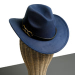 Chokore  Chokore Cowboy Hat with Silver Buckle & Belt (Navy Blue)