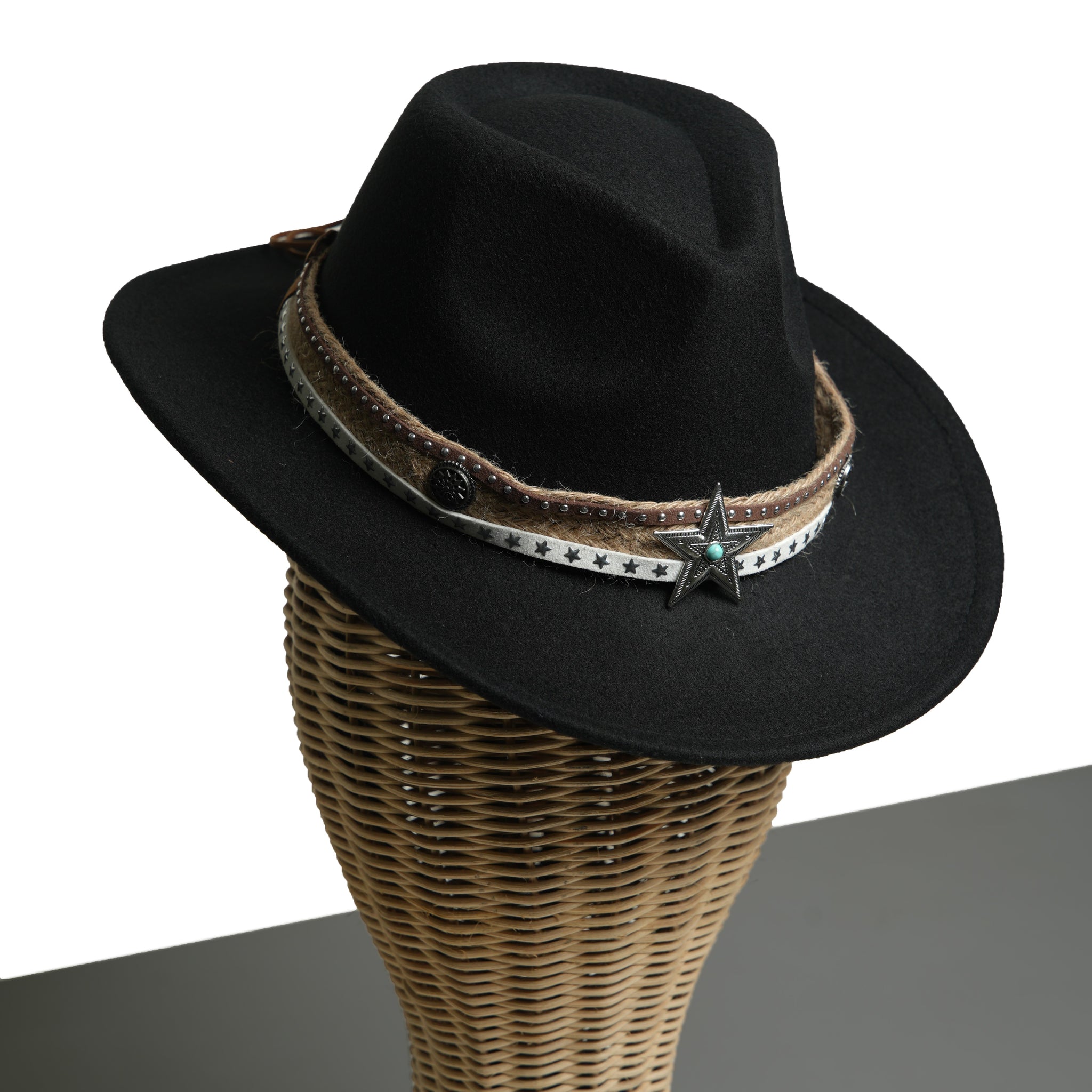 Chokore Cowboy Hat with Jute Band (Black)