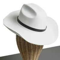 Chokore Chokore Cowboy Hat with Black Belt (White)