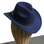 Chokore Agra - Pocket Square Chokore Cowboy Hat with Belt Band (Navy)