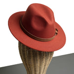 Chokore  Chokore Pinched Fedora Hat with PU Leather Belt (Caramel)
