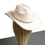 Chokore  Chokore Rolled Brim Cowboy Hat with Ribbon (Beige)