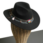Chokore Chokore Classic Plaid Fedora Hat (Light Gray) Chokore Boho-Tibetan Ethnic Cowboy Hat (Black)