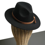 Chokore Chokore Cowboy Hat with Black and White Belt (Black) Chokore Pinched Cowboy Hat with PU Leather Belt (Black)