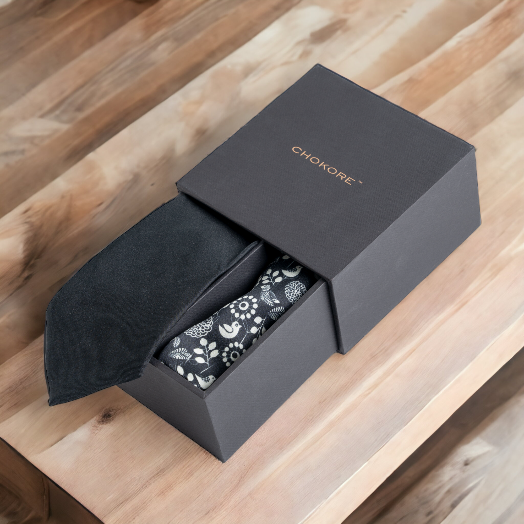 Chokore Special 2-in-1 Black Gift Set (Pocket Square & Tie)