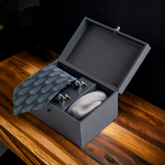 Chokore  Chokore Special 3-in-1 Indian at Heart Gift Set, Gray (Pocket Square, Tie, & Cufflinks)