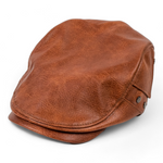Chokore Chokore Flat Top Cotton Cap (Dark Brown) Chokore PU Leather Ivy Cap with Rivet Detailing (Khaki)