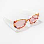 Chokore Chokore Square Clear Glasses (Leopard) Chokore Purrfect Cat Eye Sunglasses with UV 400 Protection (White & Yellow)