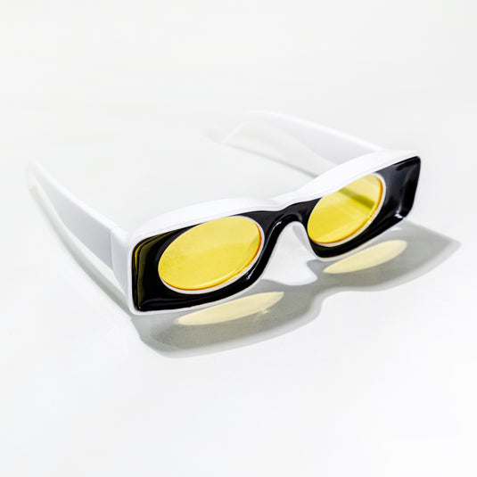 Chokore Trendy Oval Sunglasses with UV 400 Protection (Yellow)