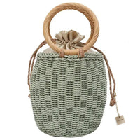Chokore Chokore Straw Pot-shaped Bag (Green)