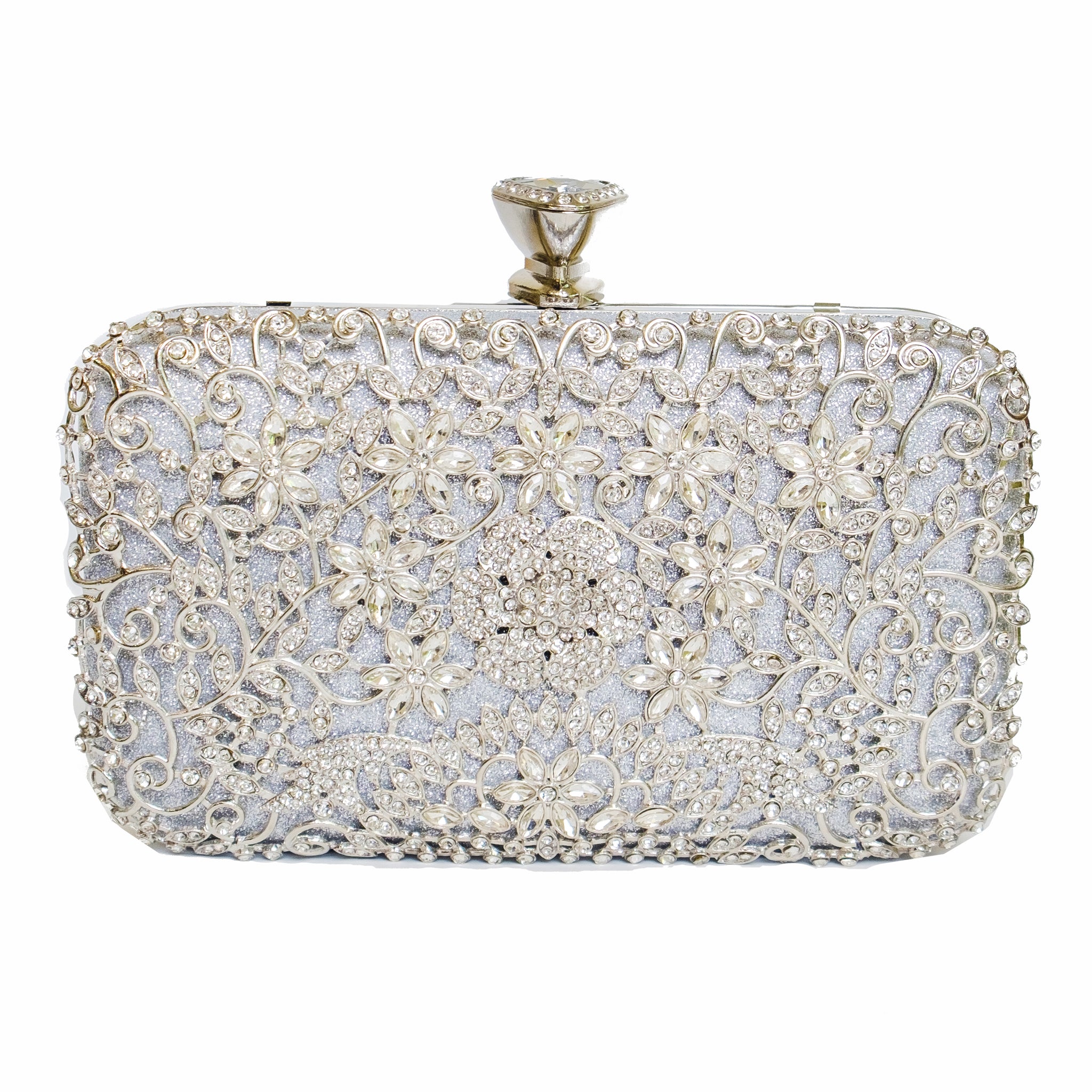Chokore Embellished Evening Clutch/Handbag (Silver)