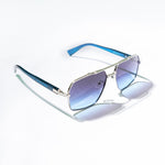 Chokore  Chokore Retro Square Sunglasses with UV-400 Protection (Black & Silver)