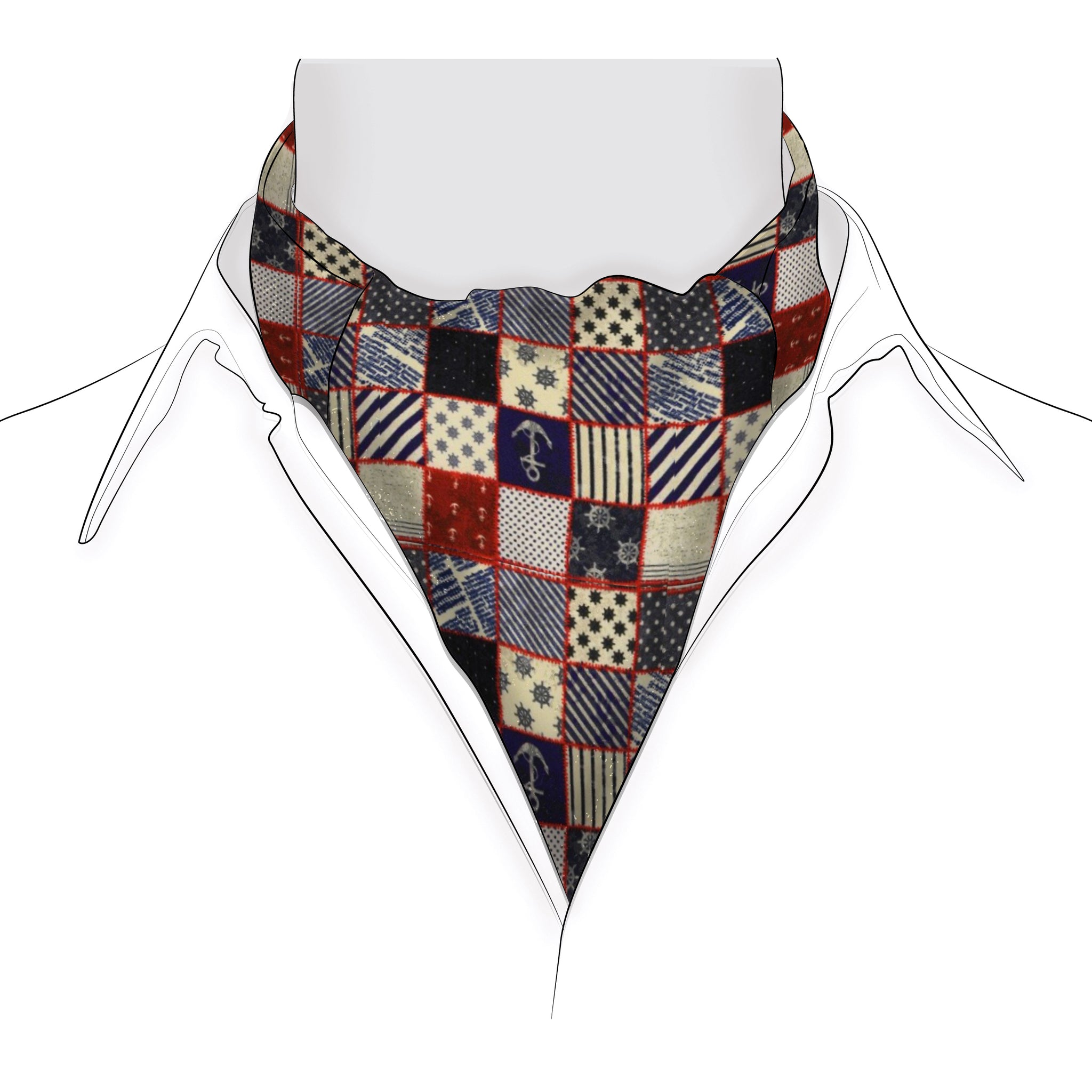 Chokore Men's Blue & Red Silk Designer Cravat