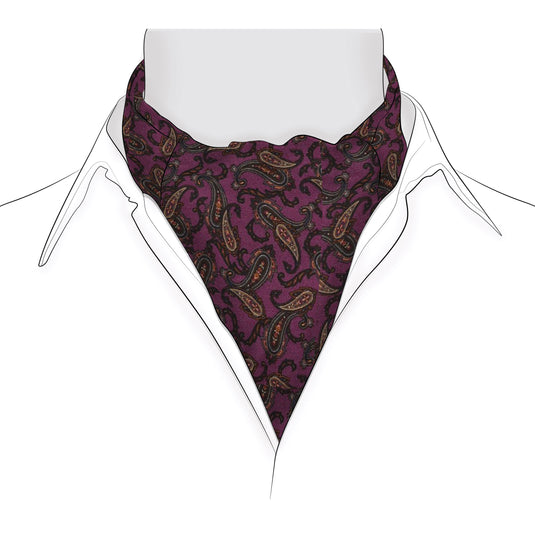 Chokore Mauve & Blue Silk Reversible Cravat