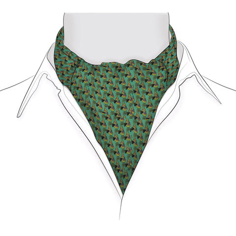Chokore Men's Sea Green Silk  Cravat - Chokore Men's Sea Green Silk  Cravat
