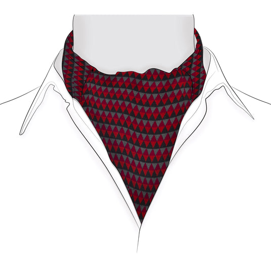 Chokore Red and Grey Silk  Reversible Cravat