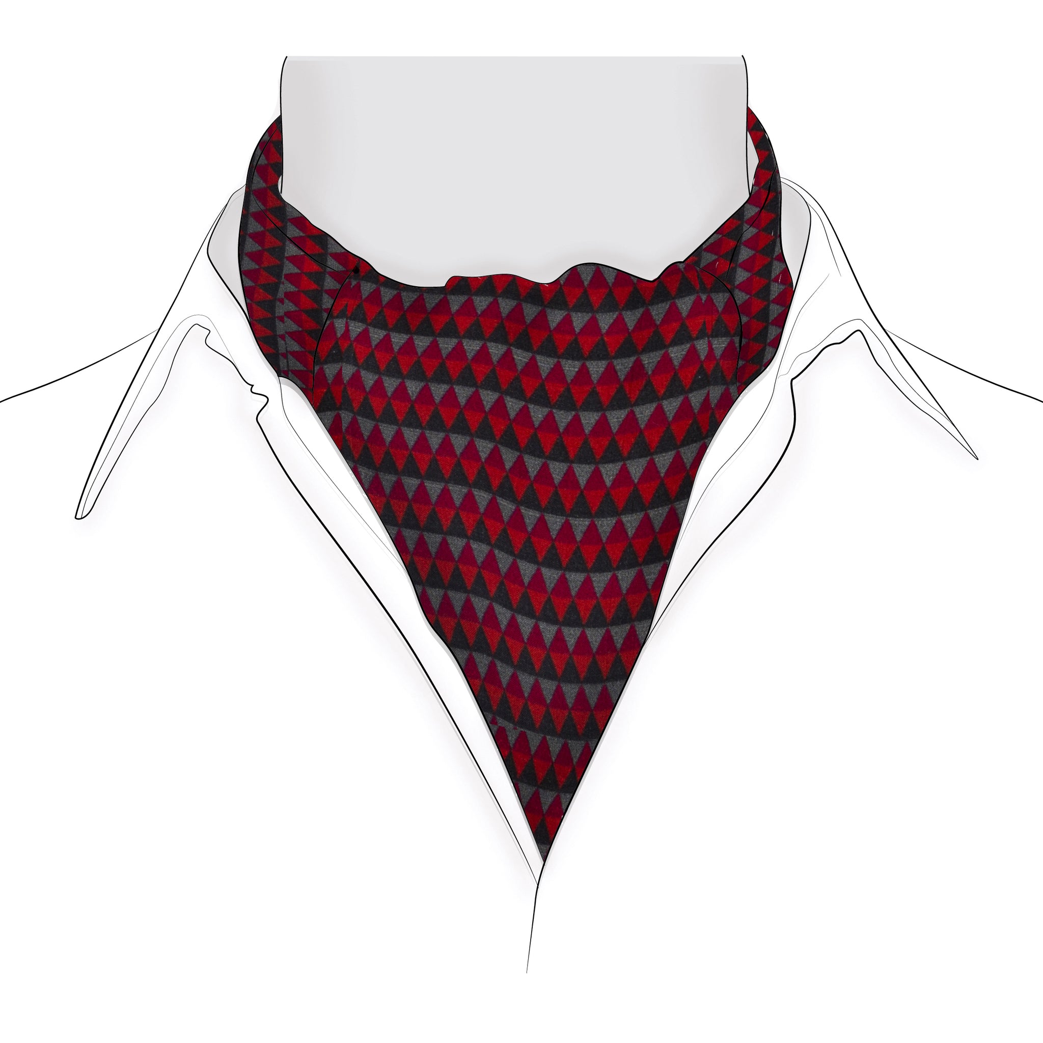Chokore Men's Red and Grey Silk  Cravat