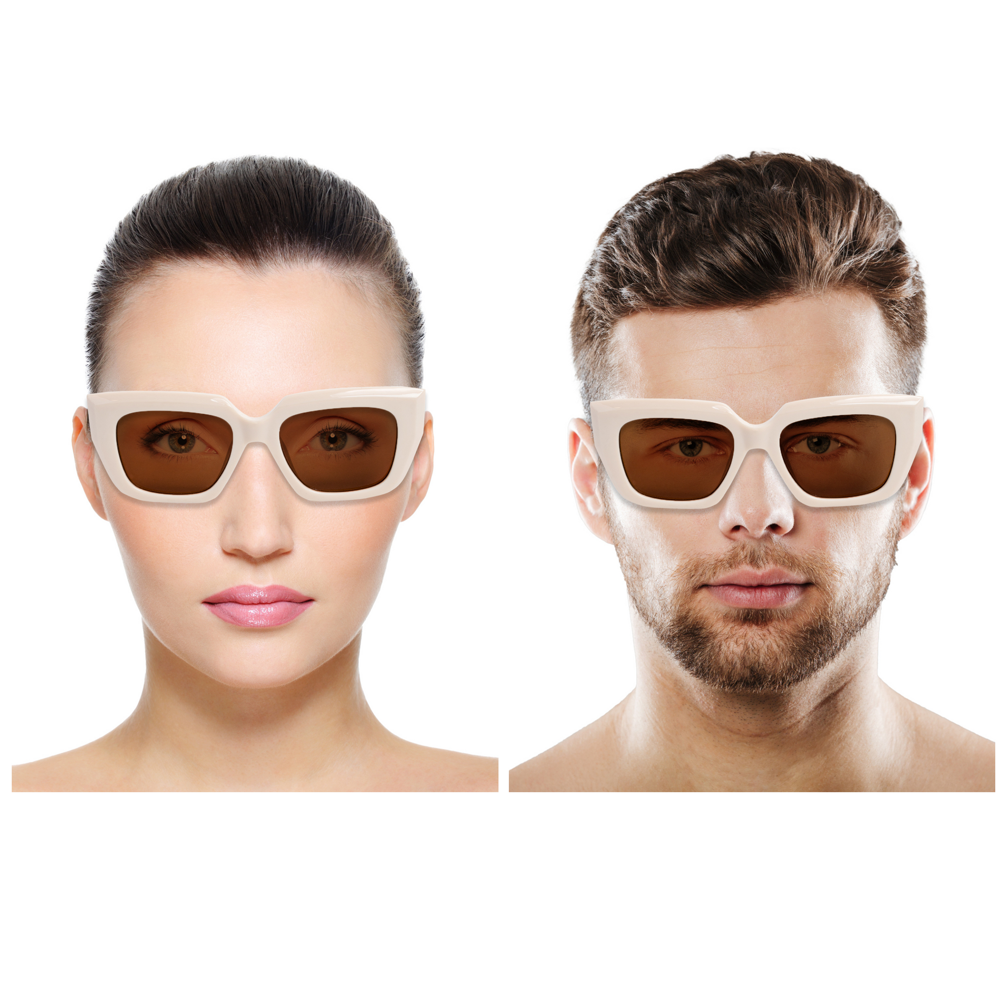 Chokore Stylish Square Sunglasses with UV 400 protection (Beige)