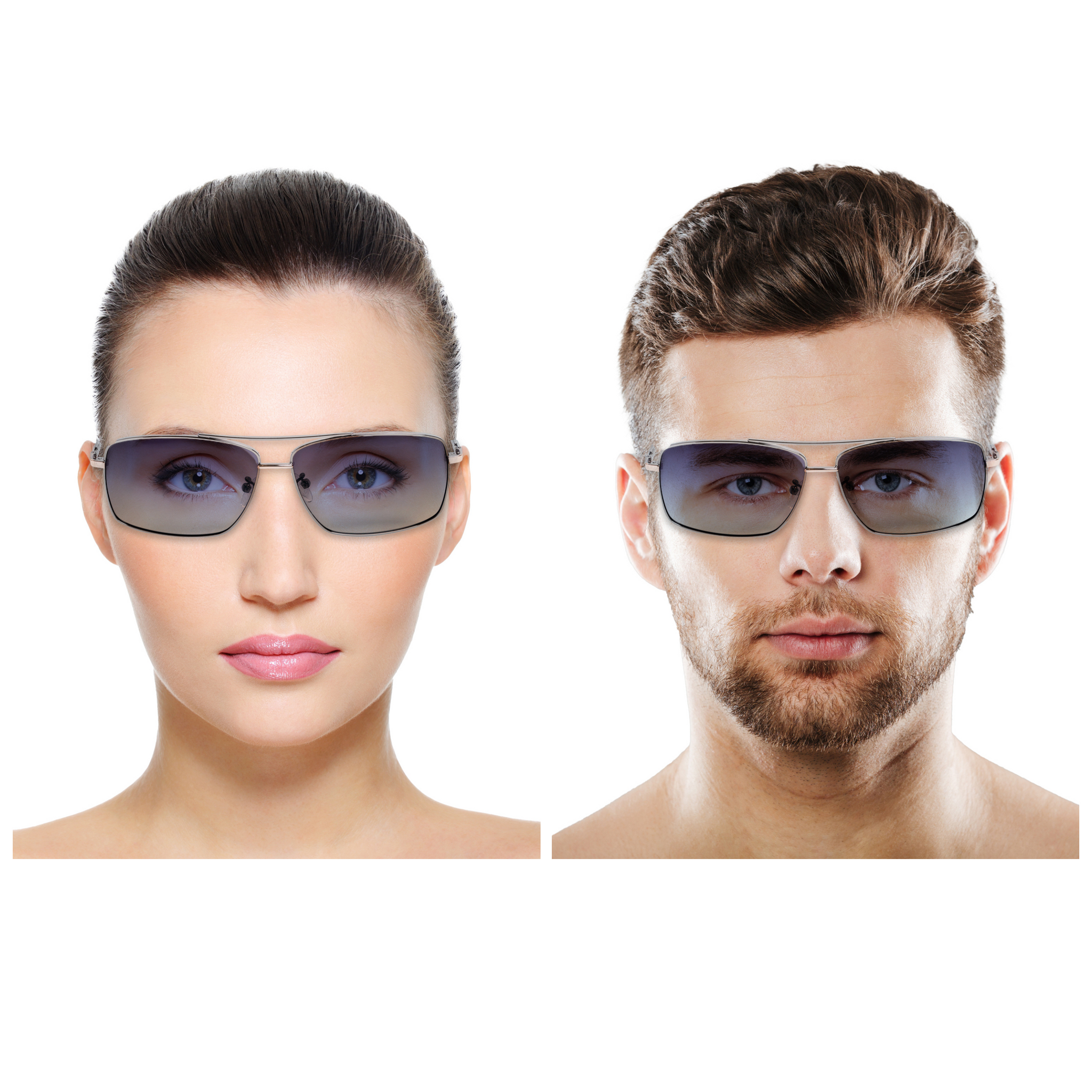 Chokore Sleek Rectangular Sunglasses with UV Protection (Black & Silver)