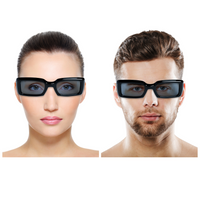 Chokore Chokore Rectangle Retro Sunglasses with UV Protection (Black)