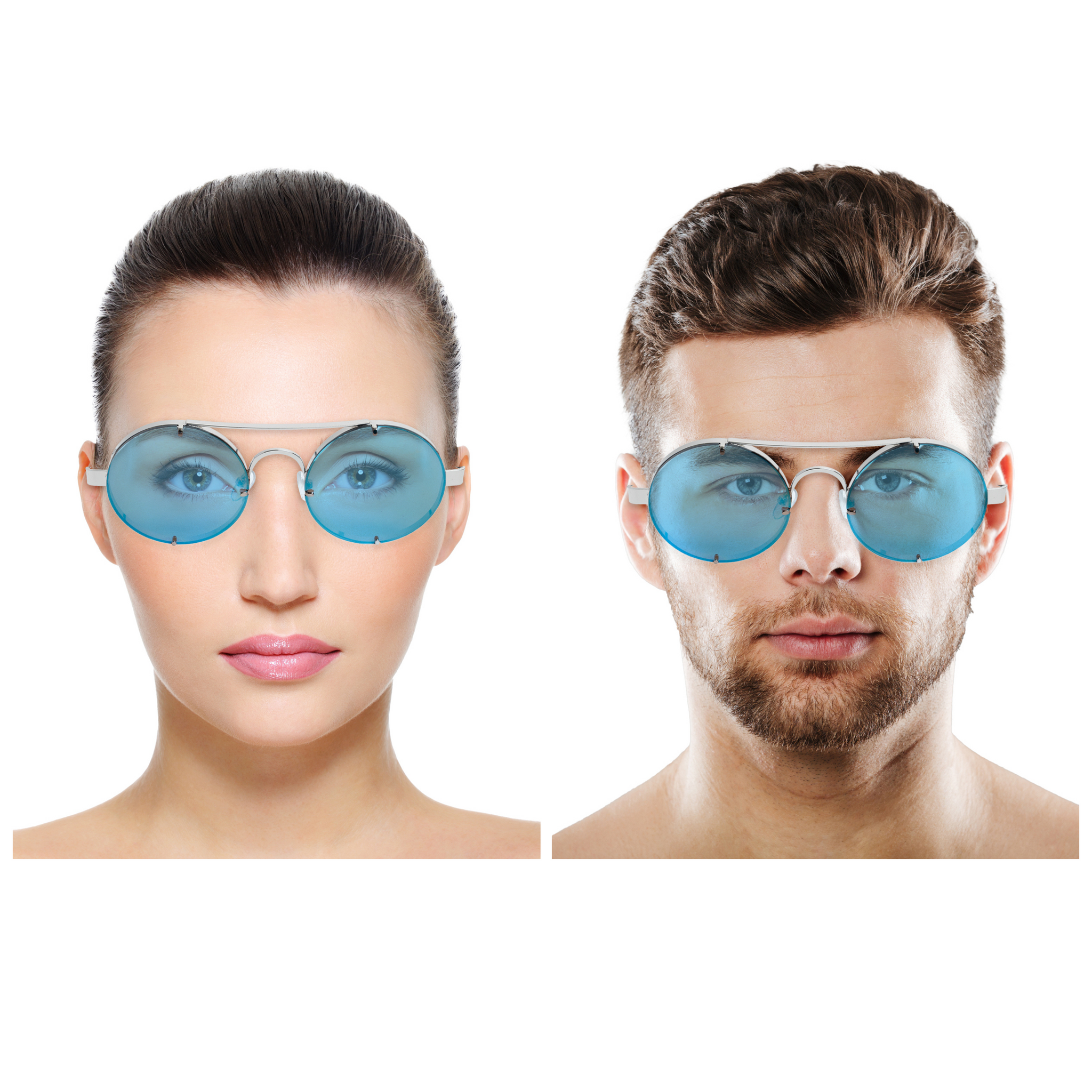 Chokore Retro Polarized Sunglasses (Blue & Silver)