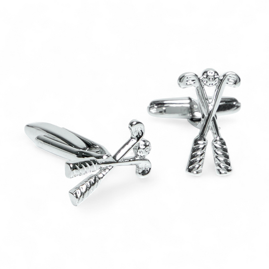 Golf Club Silver Brass Cufflinks – Elegant Sports Wear