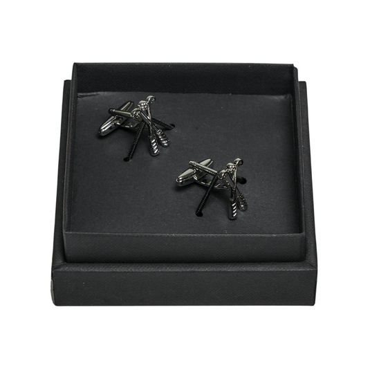 Golf Club Silver Brass Cufflinks – Elegant Sports Wear