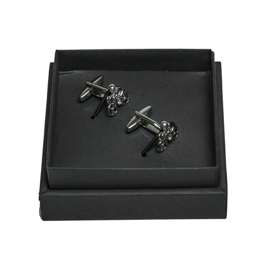 Cyclist Silver Brass Cufflinks – Sporty & Unique Wear