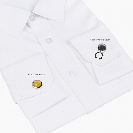 Yellow Stone Silver Brass Cuff Buttons – Easy-Fit Festive Wear