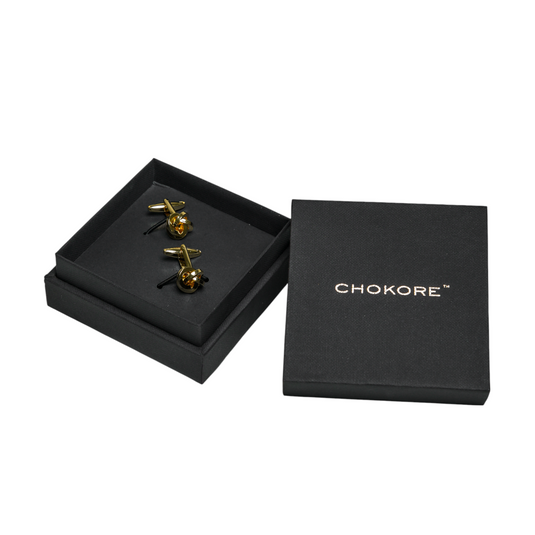 Classic Gold Knot Brass Cufflinks – Timeless Formal Wear
