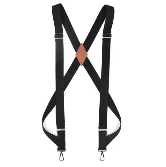 Chokore X-shaped Snap Hook Suspenders (Black)