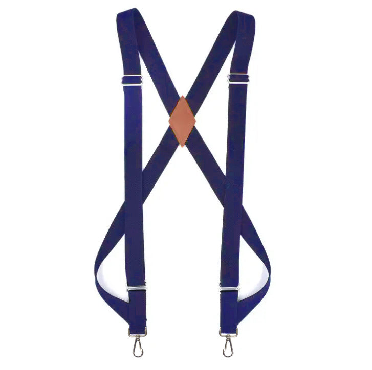 Chokore X-shaped Snap Hook Suspenders (Navy Blue)