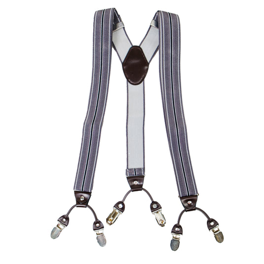 Chokore Y-shaped Suspenders, 6 Clips (Grey)