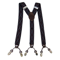 Chokore Chokore Stretchy Y-shaped Suspenders with 6-clips (Black & Gray)