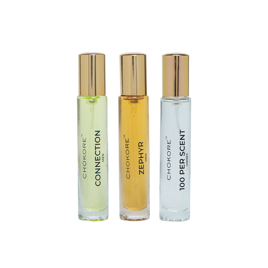 Connection Â· Zephyr Â· 100 Per Scent | 3 x 15ml / 20ml Perfume Combo For Men | (Morning / All Day)