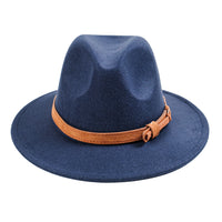 Chokore Chokore Fedora Hat with Vegan Leather Belt (Enamel Blue)