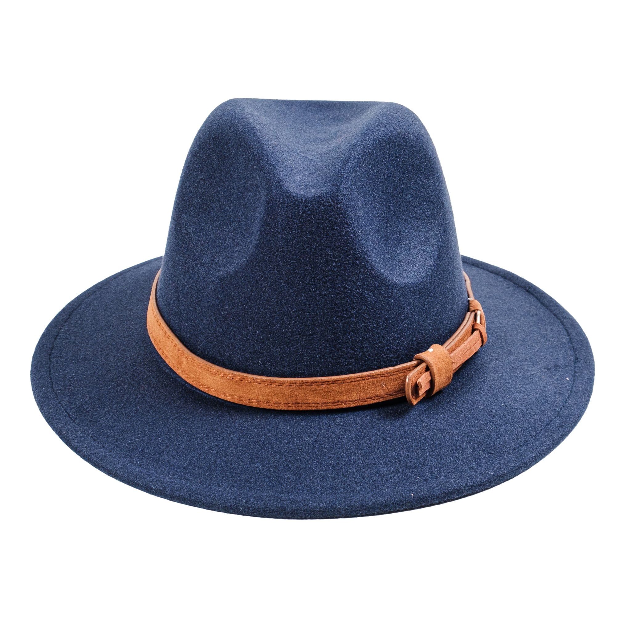 Chokore Fedora Hat with Vegan Leather Belt (Enamel Blue)