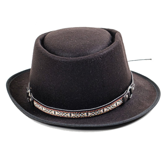 Chokore Vintage Panama Fedora Hat (Black)