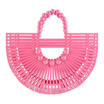 Chokore Bamboo Tote - Handcrafted Basket Bag for Women Pink 