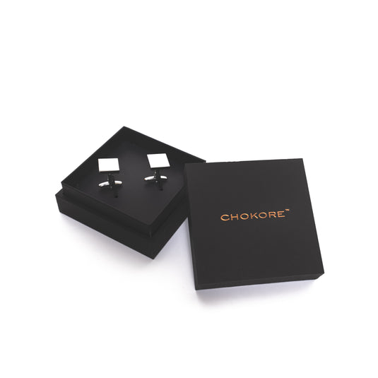 Classic Square Silver Brass Cufflinks – Office & Formal Wear