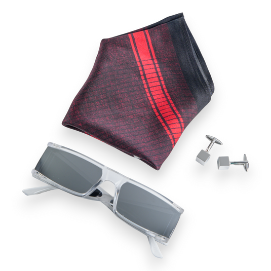 Chokore Special 3-in-1 Gift Set (Pocket Square, Cufflinks, & Sunglasses)