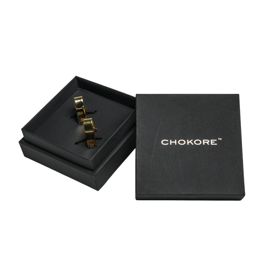 Gold Stirrup-Shaped Brass Cufflinks â€“ Unique Elegant Wear