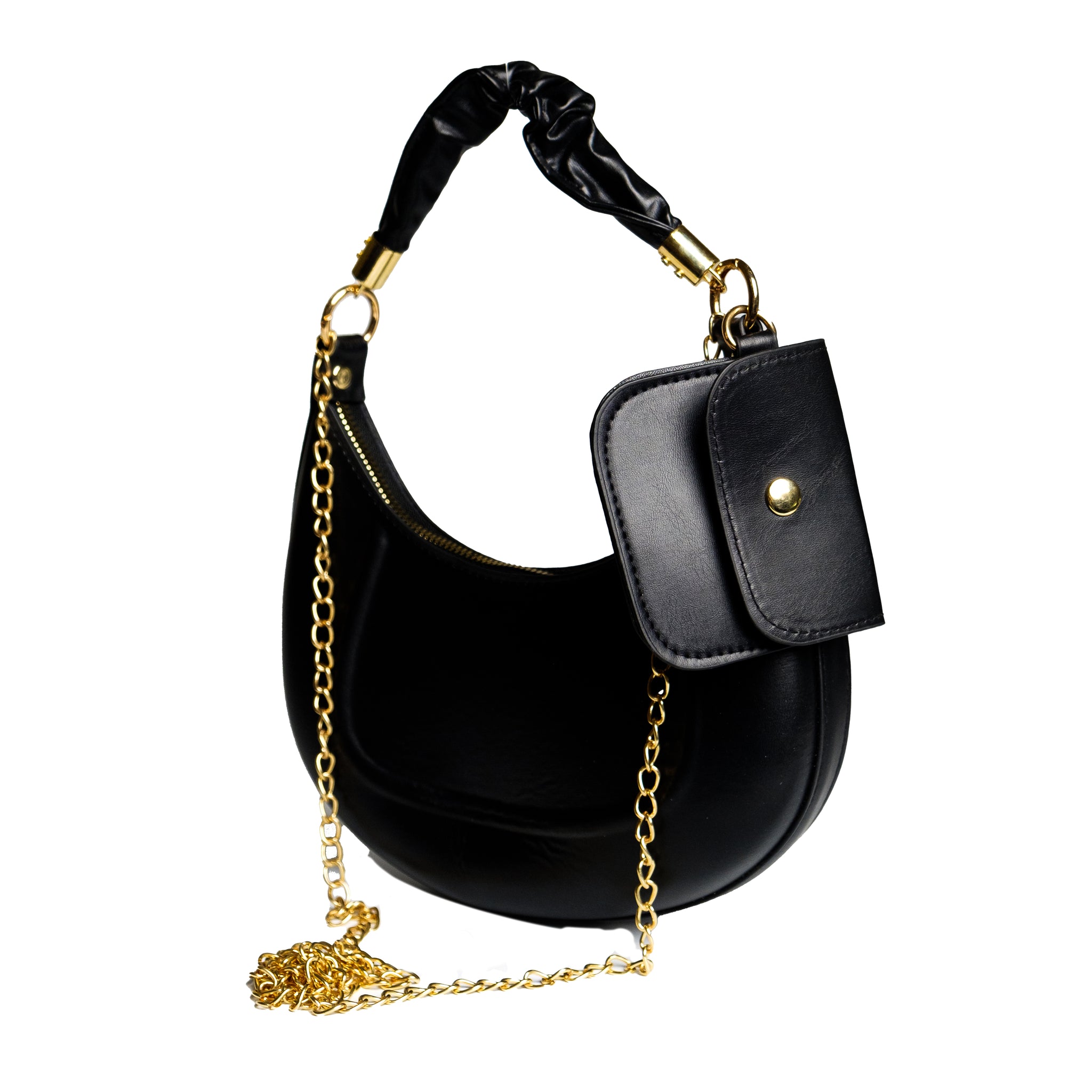 Chokore Baguette Bag with Gold Chain (Black)