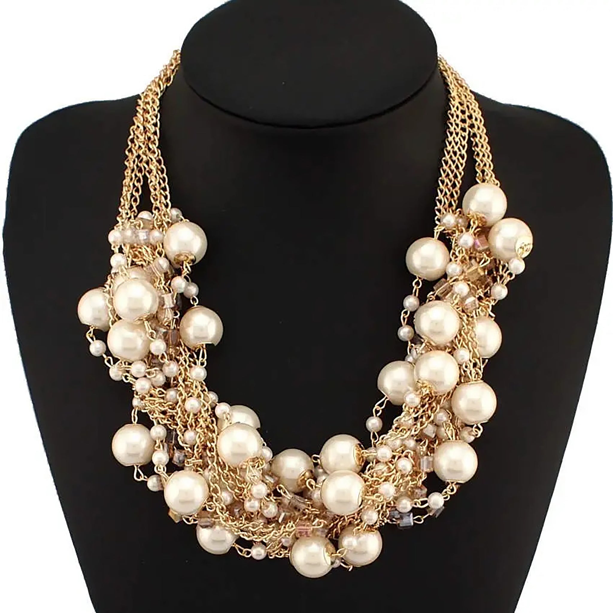 Chokore Multilayer Cross Pearl Necklace