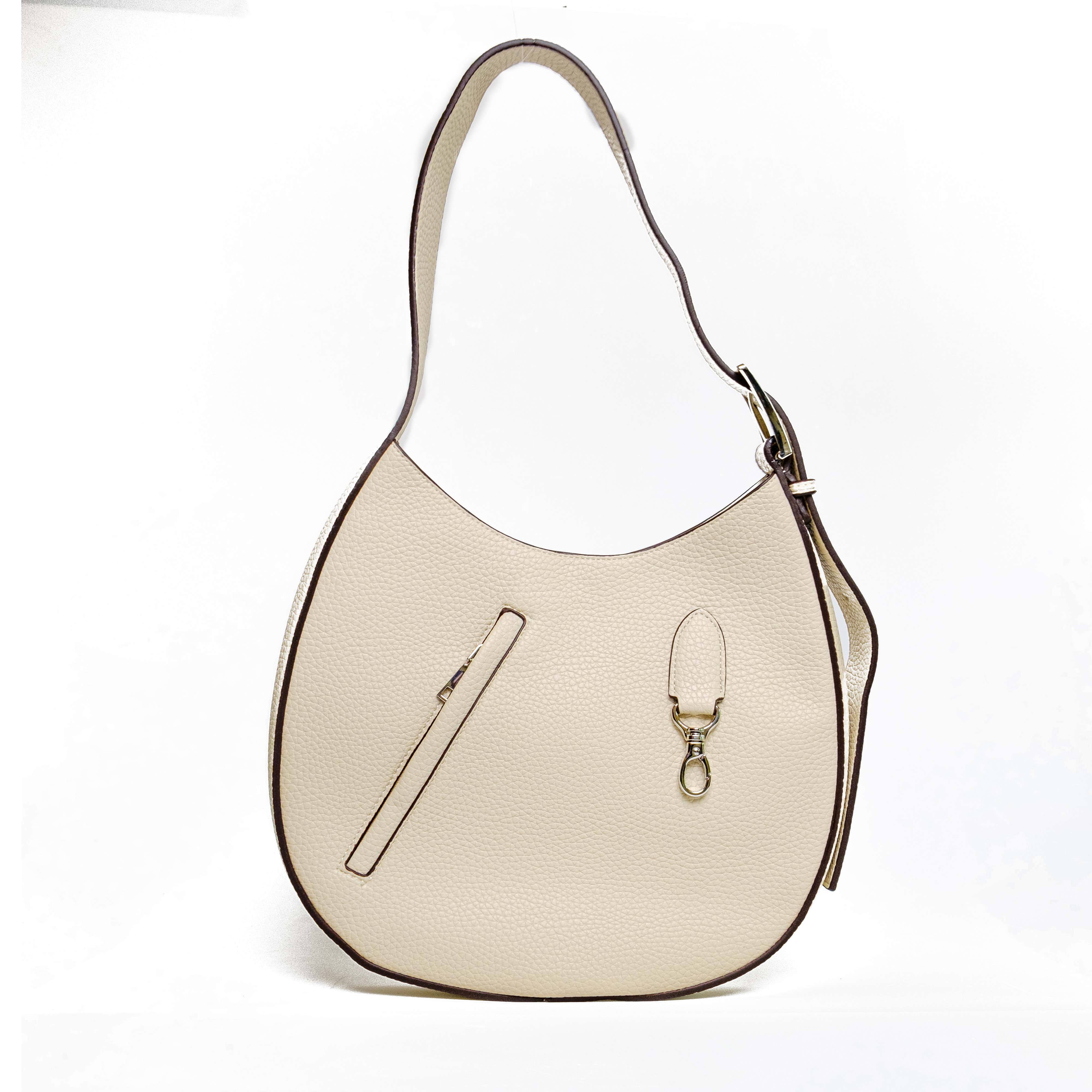 chokore Chokore Round Hobo Bag with Shoulder Belt (White)